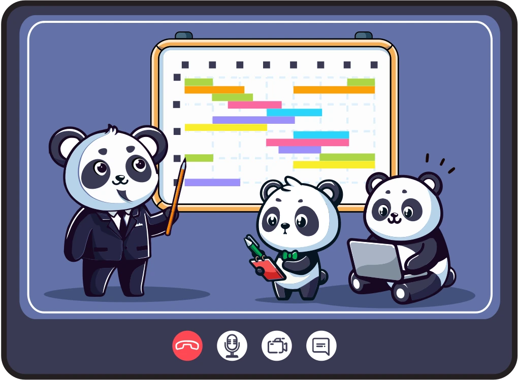 Panda pokazuje wykres gantta